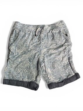 5/$25 Joe Fresh Gray Tropical-Print Drawstring Athletic Shorts